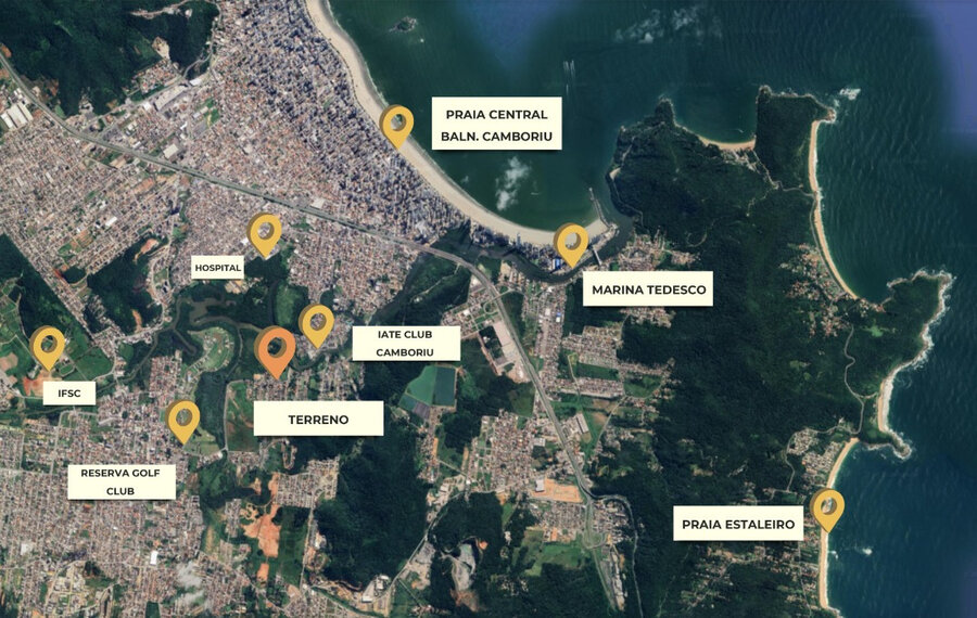 Mapa de localização do Pérola Tower em Camboriú